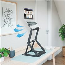 Soporte para portátil Leitz Ergo 2 en 1 de sobremesa para trabajar sentado o de pie