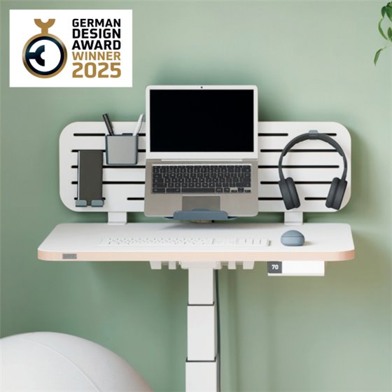 Panel organizador de escritorio con soporte para ordenador portátil Leitz Ergo, 80x25 cm