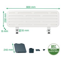 Panel organizador de escritorio con soporte para ordenador portátil Leitz Ergo, 80x25 cm