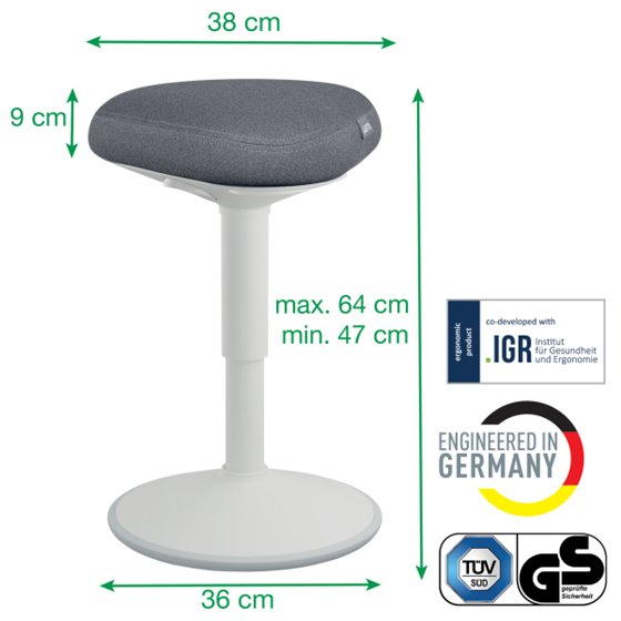 Taburete Active con asiento Comfort Leitz Ergo