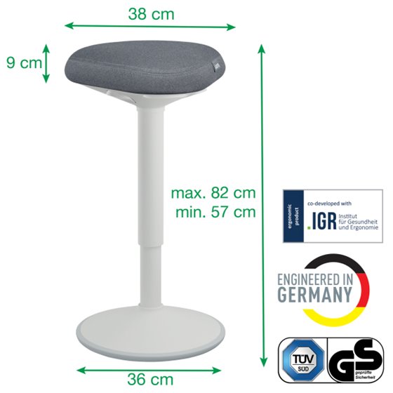 Taburete Active con asiento Comfort Leitz Ergo