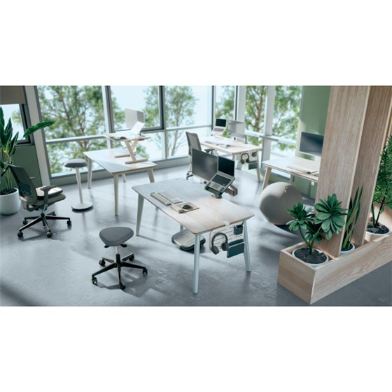 Taburete Leitz Ergo Active con Ruedas y Asiento Wobble Comfort