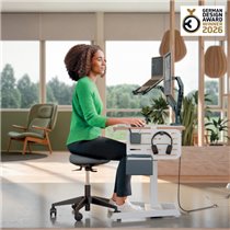 Taburete Leitz Ergo Active con Ruedas y Asiento Wobble Comfort