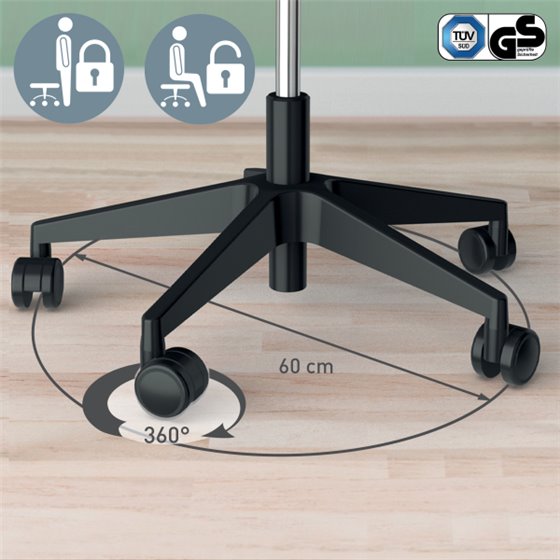 Taburete Leitz Ergo Active con Ruedas y Asiento Wobble Comfort