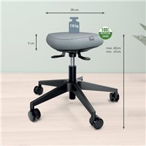 Taburete Leitz Ergo Active con Ruedas y Asiento Wobble Comfort