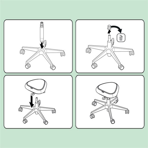 Taburete Leitz Ergo Active con Ruedas y Asiento Wobble Comfort