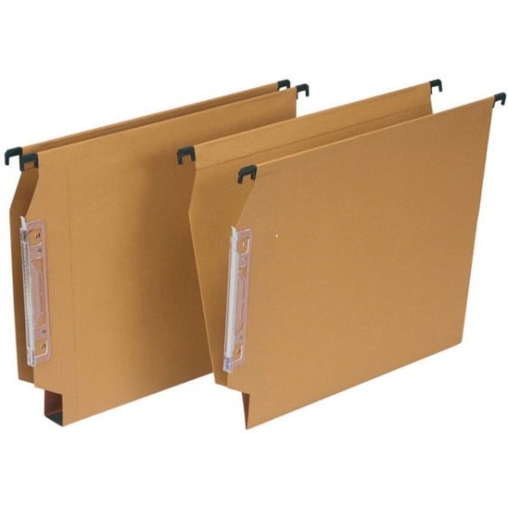 Carpeta Colgantes Visor Lateral Cartulina Folio Lomo V Kraft Grafoplás