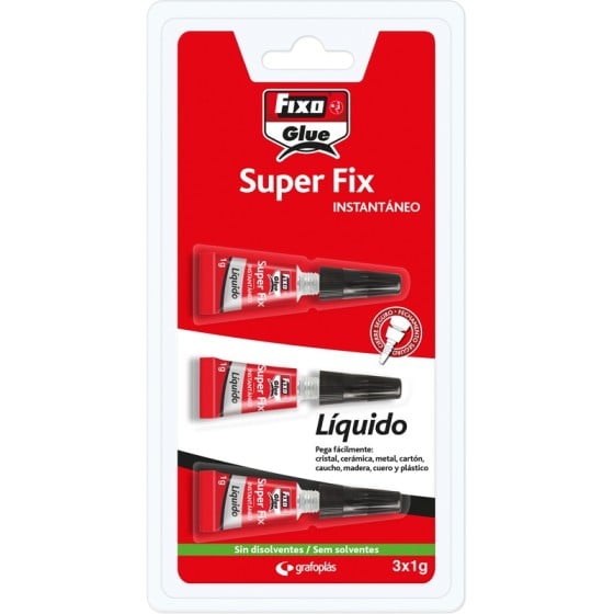 Blíster Pegamento Instantaneo Líquido 3 X 1 G Fixo