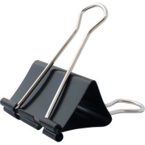 Caja 12 Pinzas Abatibles Negro 25 mm Kores