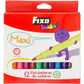 Caja 12 Rotuladores Maxi Escolares Colores Surtidos Fixo Kids