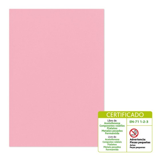 Bolsa 10 Láminas Goma Eva Lisa 40 X 60 Cm 2 mm Rosa Fixo Kids