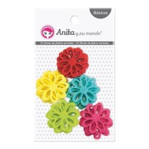 Pack 25 Flores Fieltro Colores Surtidos Basicos Scrapbooking Anita