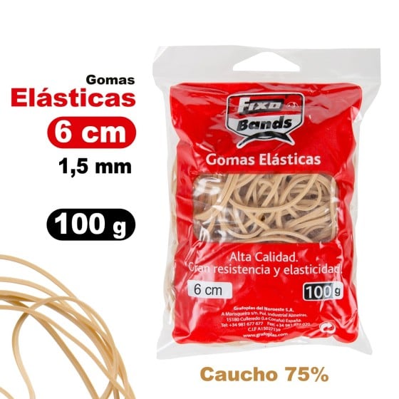 Bolsa 100 G Gomas Elásticas 1.5mm X 6Cm Fixo