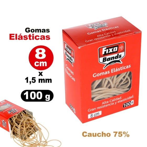 Caja 100 G Gomas Elásticas "1.5mm X 8Cm" Fixo