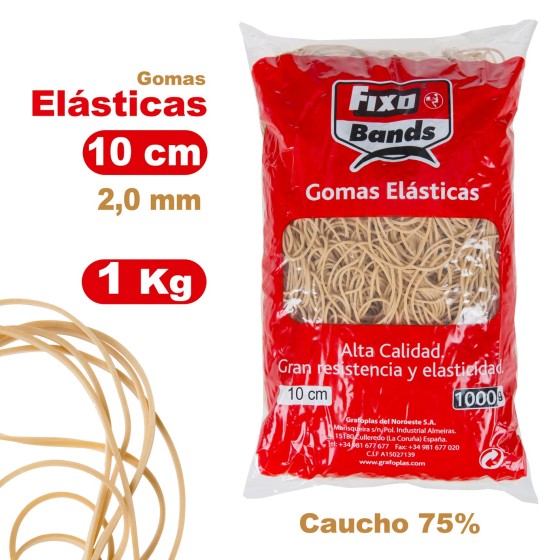 Bolsa 1000 G Gomas Elásticas 2mm X 10Cm Fixo