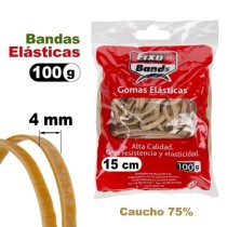 Bolsa 100 G Bandas Elásticas 4mm X 15Cm Fixo