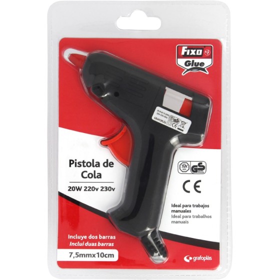 Pistola Termofusible 20W +2Barras Cola Fixoglue