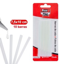 Blister 10 Barras Silicona 7.5 X 100 mm Transparente Fixo