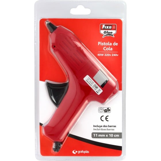 Pistola Termofusible 40W+2Barras Cola Fixoglue