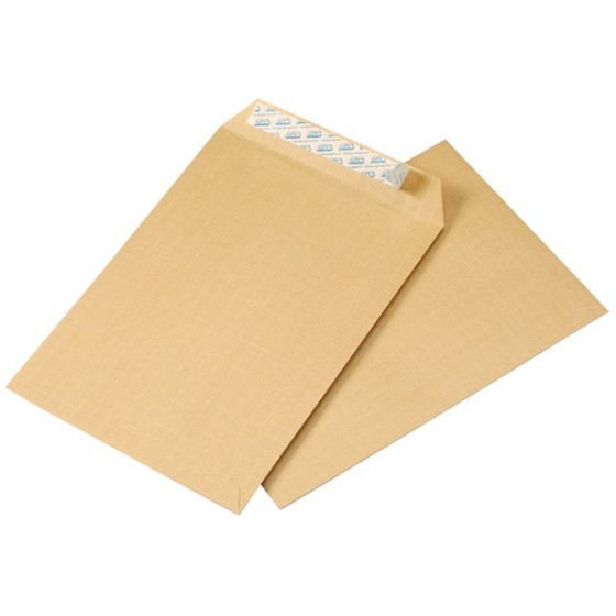250 Bolsas Armado Kraft 229X324 mm 130 G Solapa Recta Cierre Tira Silicona Gpv