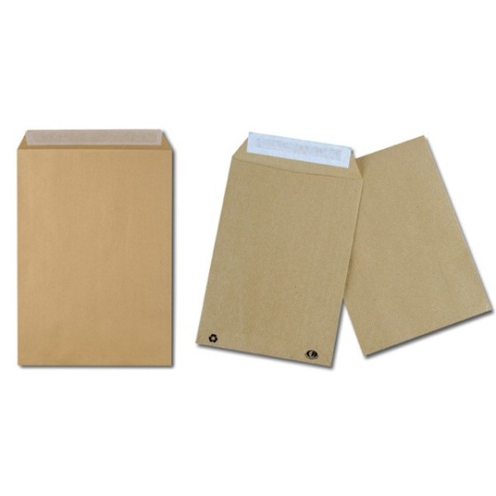 500 Bolsas Kraft 162X229 90 G Solapa Recta Apertura Fácil Cierre Tira Silicona Gpv