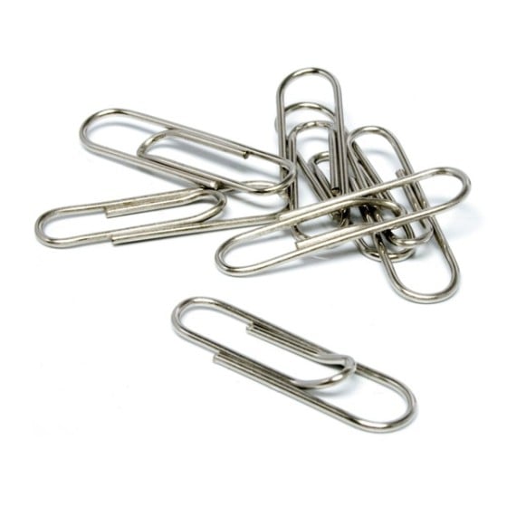 Caja 100 Clips Niquel Labiados 32 mm Kores