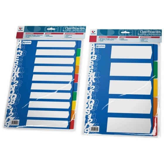 Blíster Separadores PP Opaco 5 Posiciones Folio 16 T. Grafoplás