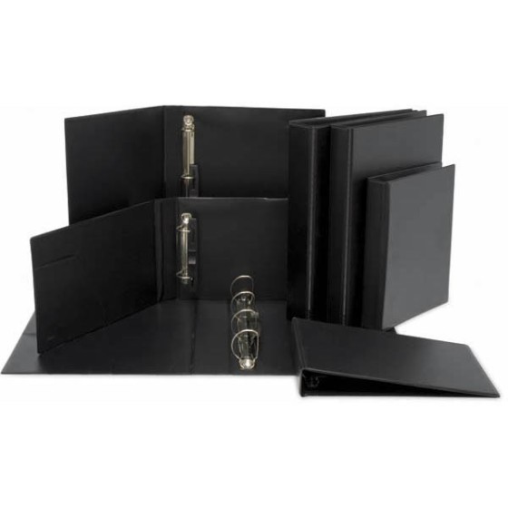 Carpeta De Anillas Pvc Folio 2X25mm Negro Con Bolsa Interior Carpeta Anillas Pvc Grafoplás