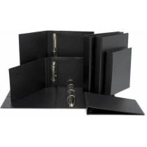 Carpeta De Anillas Pvc Folio 2X25mm Negro Con Bolsa Interior Carpeta Anillas Pvc Grafoplás