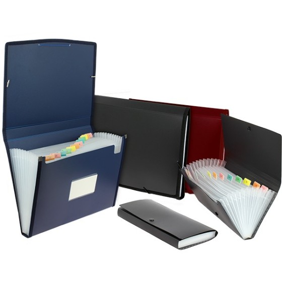 Clasificadores 13 Bolsas  PP Opaco Liso Gomas Folio Negro Fuelle PP Opaco Grafoplás