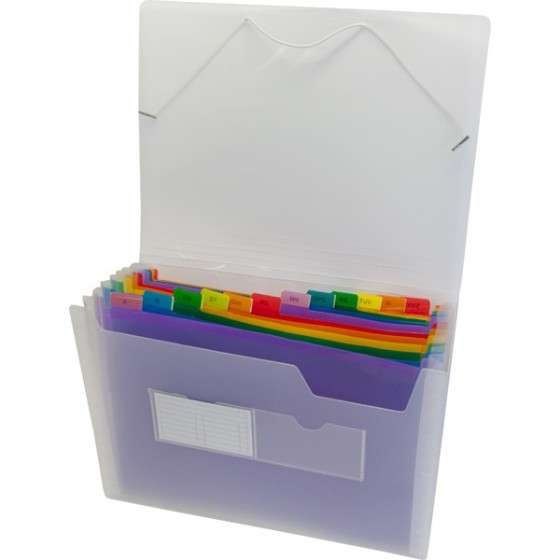 Clasificadores 12 Bolsas PP Translúcido Rayado Oblicuo Gomas Folio Transparente PP Multicolor Grafoplás