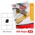 Caja 100 Hojas Etiquetas A4 Cantos Rectos 105X74 mm Fixo Fsc Fixo