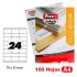 Caja 100 Hojas Etiquetas A4 Cantos Rectos 70X35 mm Fixo Fsc Fixo