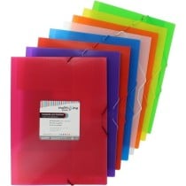 Carpeta Gomas Con 3 Solapas PP Translúcido Rayado Vertical Folio Colores Surtidos Multiline Grafoplás