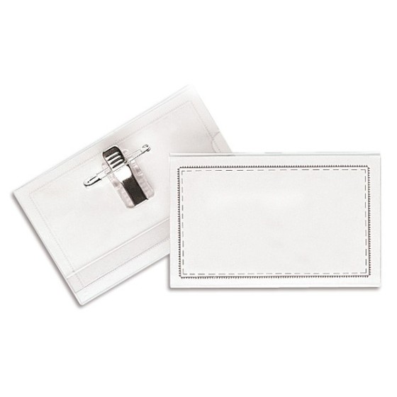 Portadistintivos Con Pinza+Imp Pvc Flexible 400 Micras 58X92mm Grafoplás