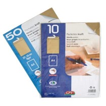 Paquete 10 Bolsas Fuelle Kraft 229X324 mm 120 G Solapa Recta Cierre Tira Silicona Gpv
