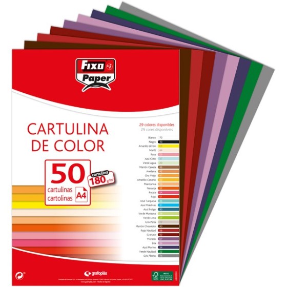 Paquete 100 Cartulinas Clásica A4 180 G Azul Marino Fsc Fixo