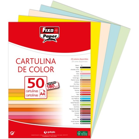 Paquete 100 Cartulinas Clásica A4 180 G Amarillo Limon Fsc Fixo