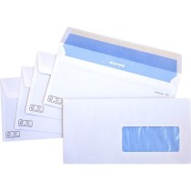 500 Sobres Para Impresión Digital Láser Blanco 110X220 80 G Solapa Recta V/D Apertura Fácil Cierre Tira Silicona Fsc Kores