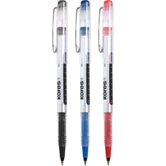 Boligrafos Tinta Líquida Con Capuchón 0.5 mm Azul Kores