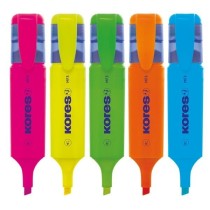 Marcadores Fluorescentes Punta Biselada Azul Kores