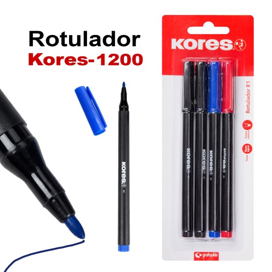 Pack 4 Rotuladores Clásicos Colores Surtidos Kores