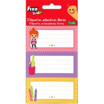 Pack 9 Etiquetas Adhesivoas Libros Niña Fixo kids