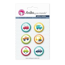 Pack 6 Chapas Adhesivas Sobre Ruedas 25 mm. Anita