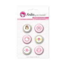 Pack 6 Chapas Adhesivas 1ªcomunion Niña 25 mm. Anita