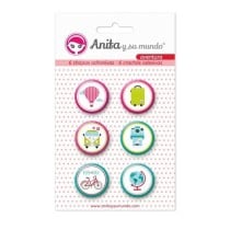 Pack 6 Chapas Adhesivas Aventura 25 mm. Anita