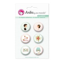 Pack 6 Chapas Adhesivas Si Quiero! 25 mm. Anita
