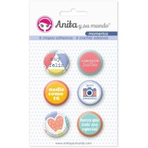Pack 6 Chapas Adhesivas Momentos Anita