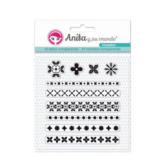 Pack 10 Sellos Acrílicos Mosaico 16 Anita