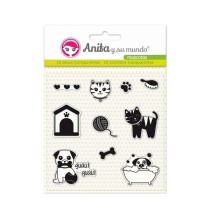 Pack 10 Sellos Acrílicos Mascotas 16 Anita